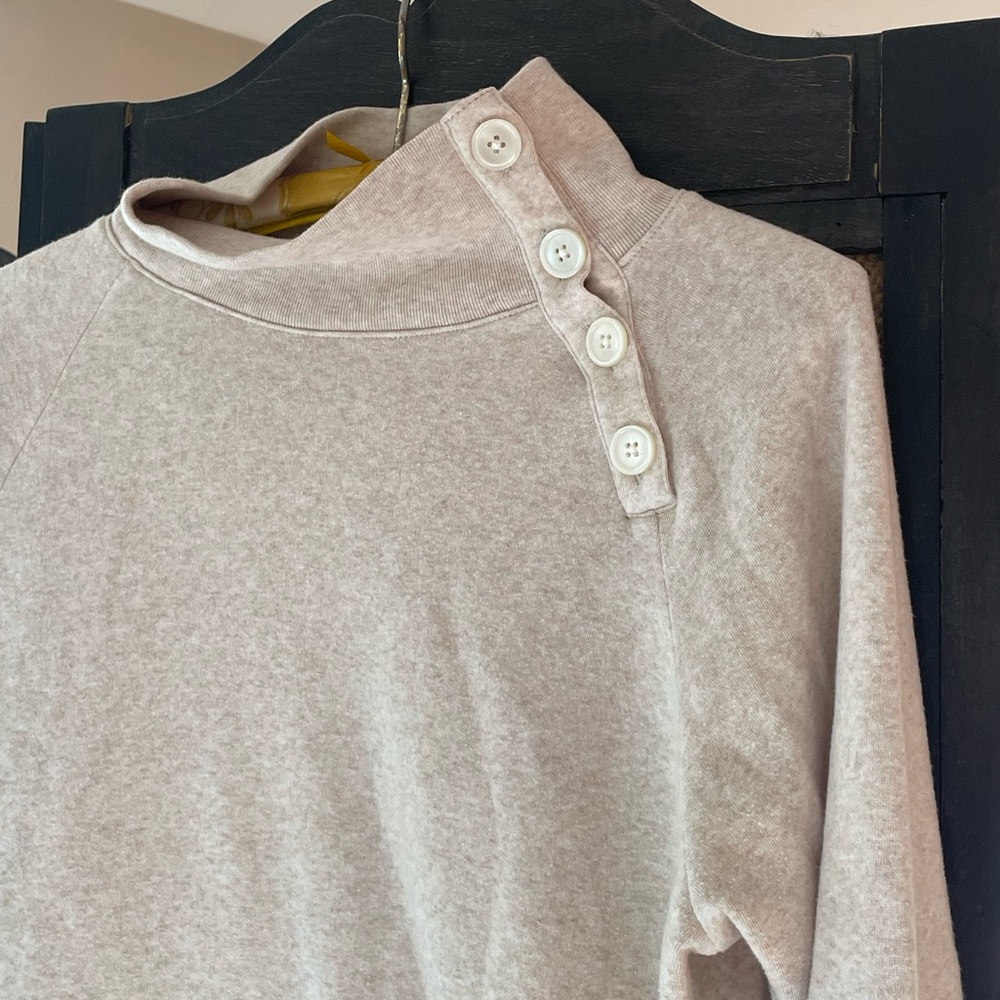 J. Crew Cream Button-Accent Top